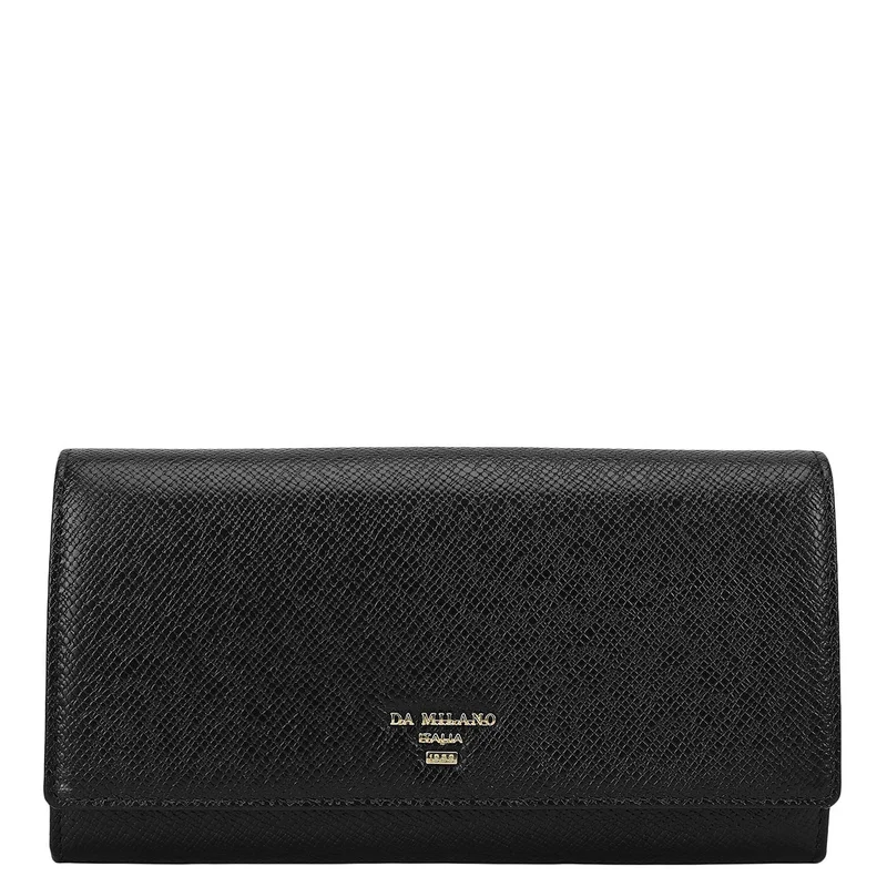 Da Milano Franzy Leather Ladies Wallet - Black